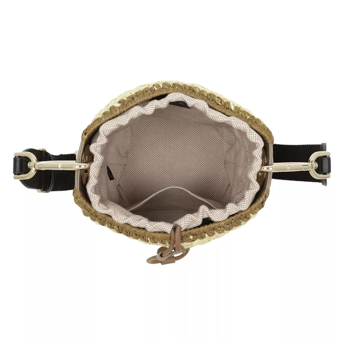 Furla Lipari S Bucket Bag - Tessuto Rafia Uncinett Juta+Fango Bucket Bag – Bild 5