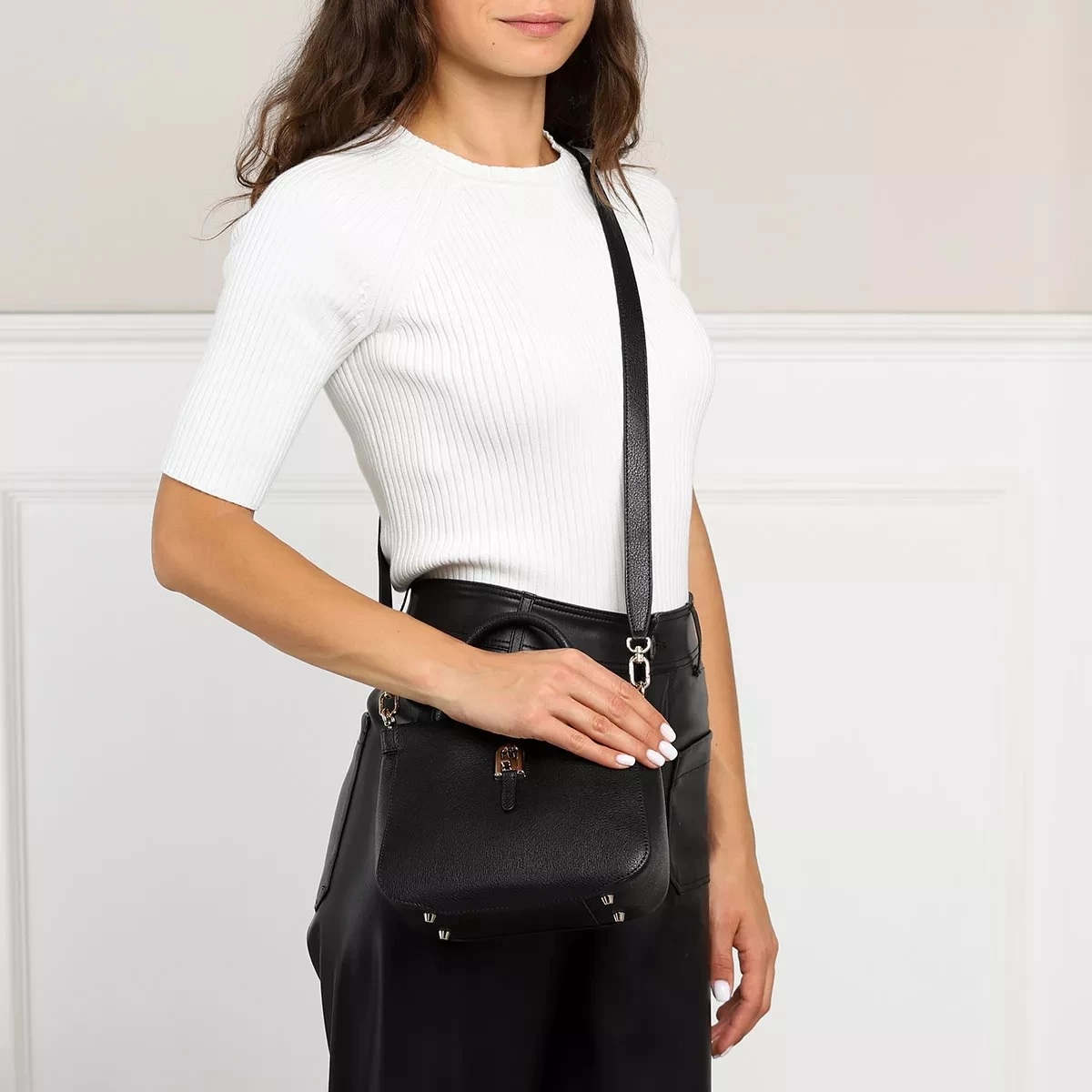 Furla Palazzo Mini Tote Nero Crossbody Bag – Bild 2