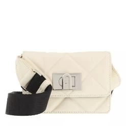 Furla 1927 Soft Micro Crossbod White Cotton+Nero Mikrotasche