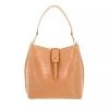 Coccinelle Alba Croco Shiny Soft Handbag Almond Bucket Bag