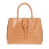 Coccinelle Alba Croco Shiny Soft Handbag Almond Tote