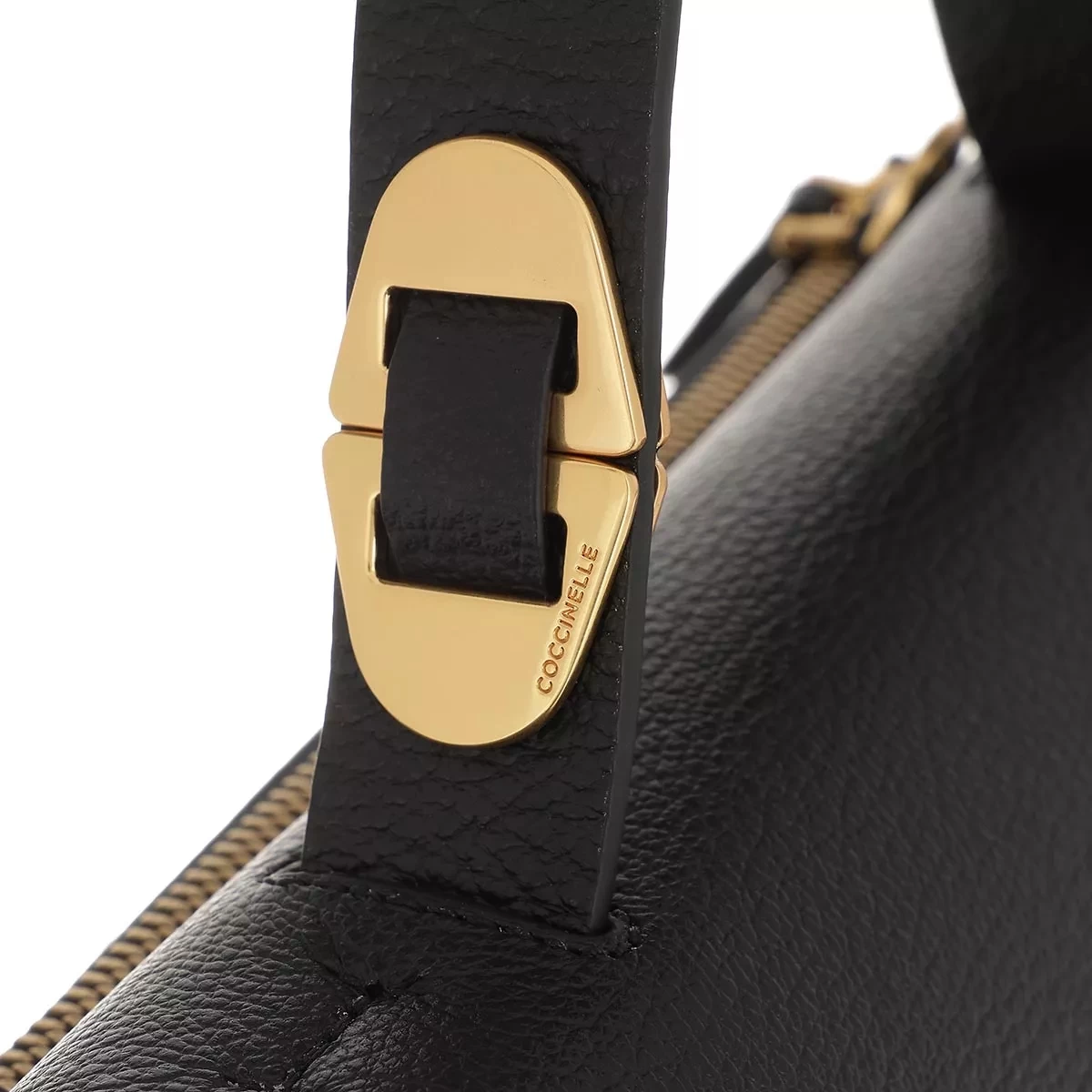 Coccinelle Josephine Handbag Grained Leather / Noir Noir Satchel – Bild 5