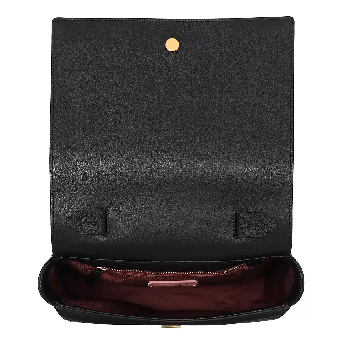 Coccinelle Josephine Handbag Grained Leather / Noir Noir Satchel – Bild 6