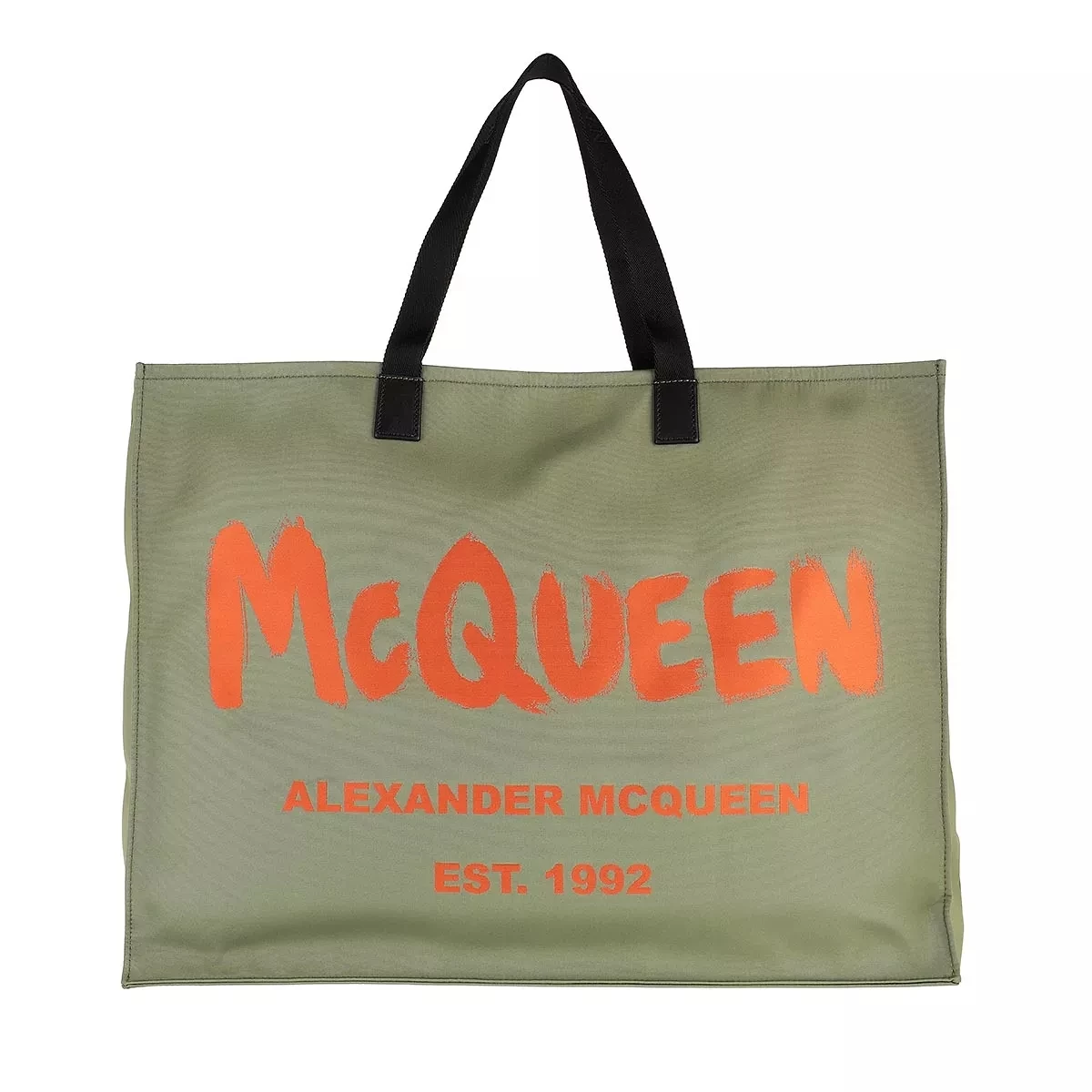 Alexander McQueen Tote Bag Military Green/Orange Tote