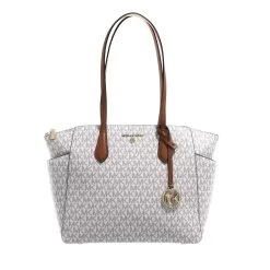 MICHAEL Michael Kors Marilyn Medium Top-Zip Tote Vanilla/Acrn Shopper