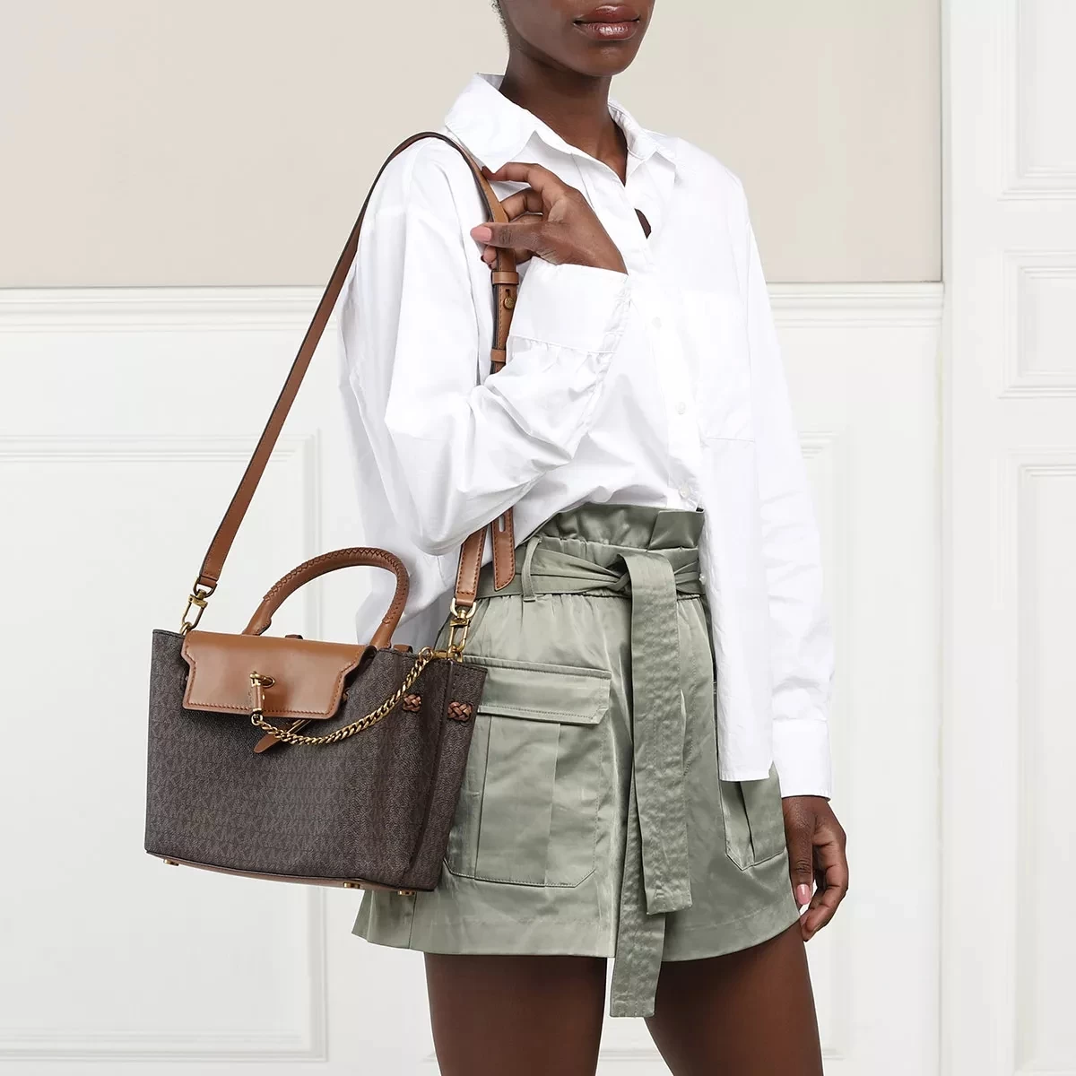 MICHAEL Michael Kors Sm Belted Satchel Brn/Acorn Satchel – Bild 4