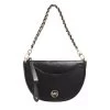 MICHAEL Michael Kors Sm Hlf Moon Cnv Pouchette Black Saddle Bag