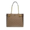 Guess Zadie Logo Girlfriend Tote Latte/Brown Shopper