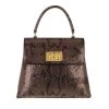 Furla 1927 S Top Handle Taupe Metal Satchel