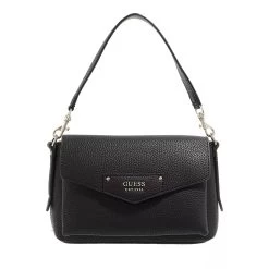 Guess Eco Brenton Flap Shoulder Bag Black Satchel