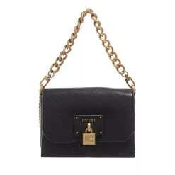 Guess Centre Stage Crossbody Flap Black Crossbody Bag