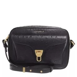 Coccinelle Beat Ostrich Handbag Noir Crossbody Bag
