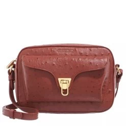 Coccinelle Beat Ostrich Handbag Acero Camera Bag