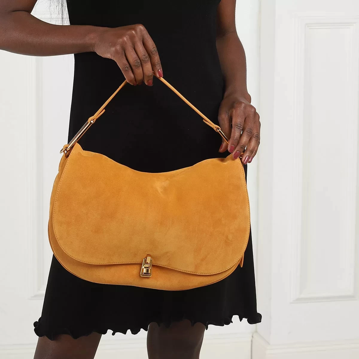 Coccinelle Magie Suede Handbag Resina Saddle Bag – Bild 3