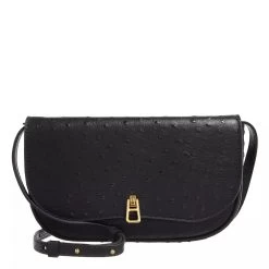 Coccinelle Magie Ostrich Noir Crossbody Bag