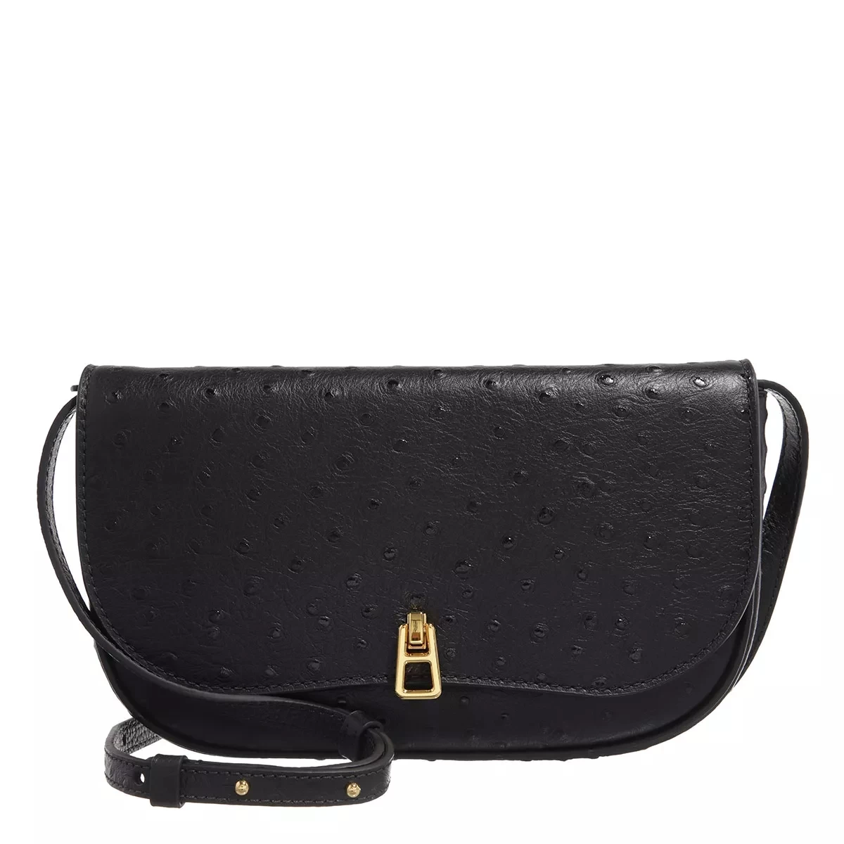 Coccinelle Magie Ostrich Noir Crossbody Bag