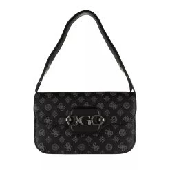 Guess Hensely G Logo Convertible Shoulder Bag Coal Multi Satchel