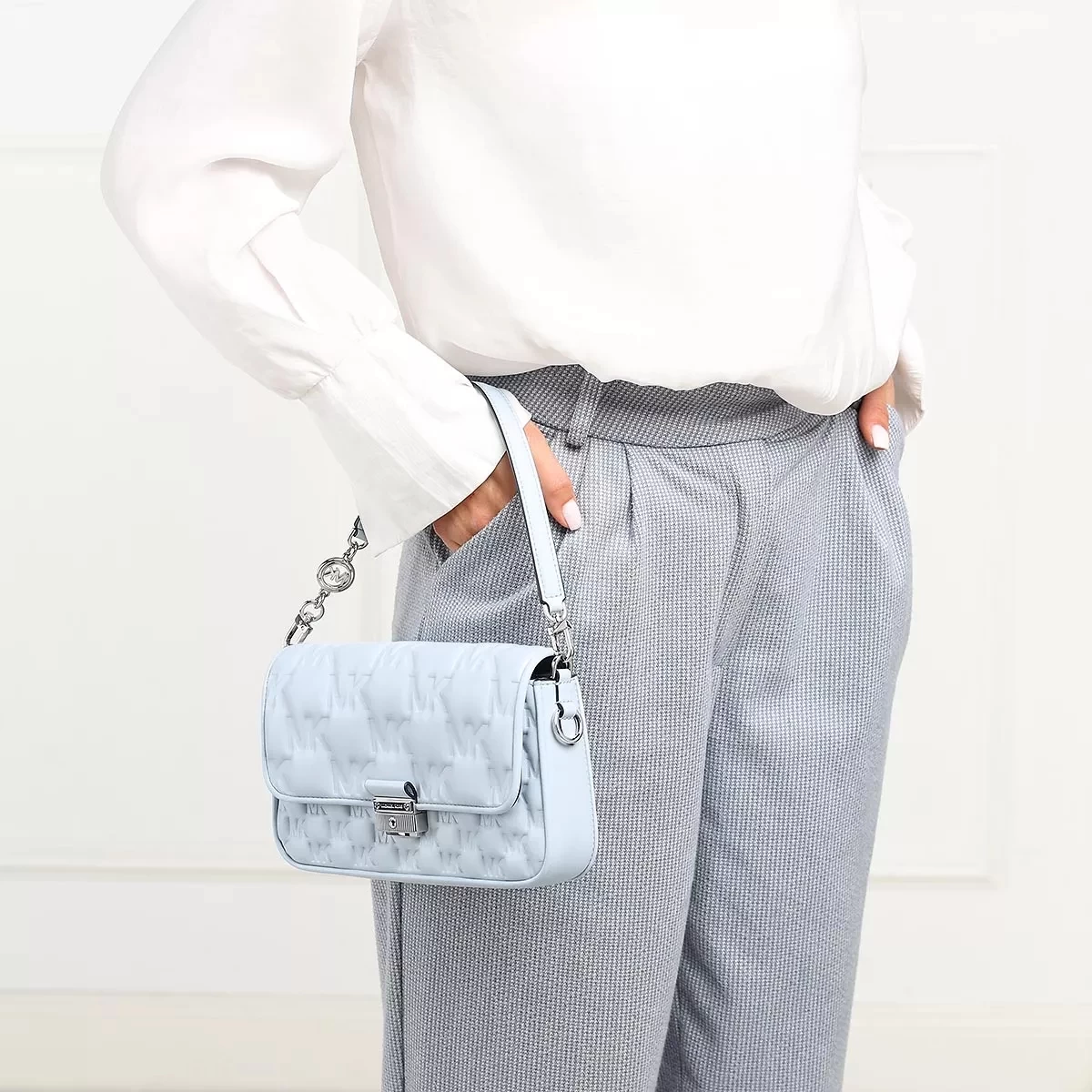 MICHAEL Michael Kors Bradshaw Small Convertible Shoulder Bag Soft Sky Satchel – Bild 2