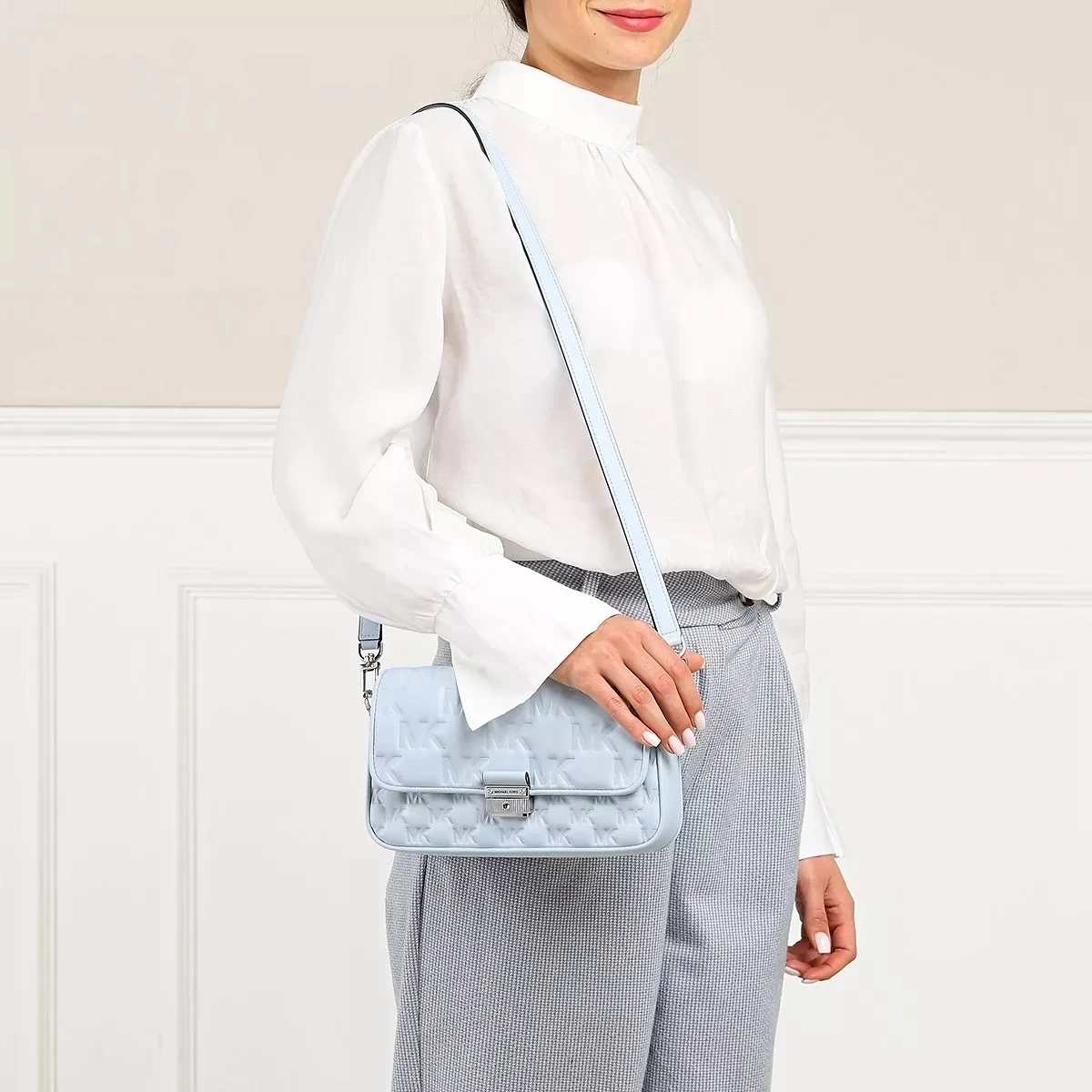 MICHAEL Michael Kors Bradshaw Small Convertible Shoulder Bag Soft Sky Satchel – Bild 3