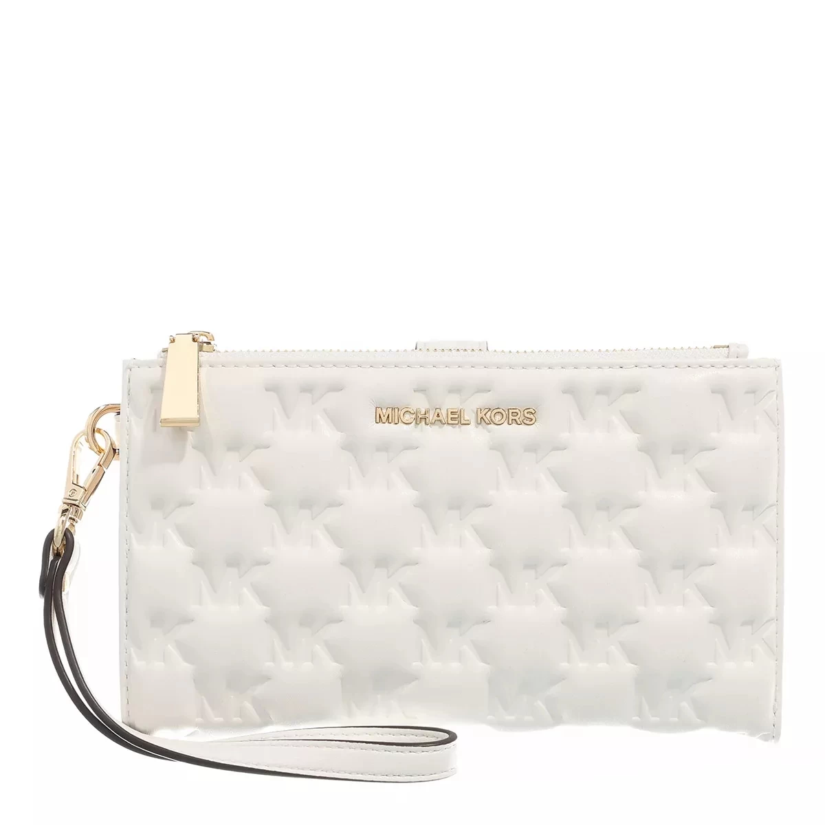 MICHAEL Michael Kors Jet Set Double Zip Wristlet Optic White Wristlet