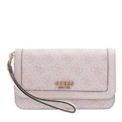 Guess Zadie Logo Slg Phone Organizer Light Rose Logo Wristlet