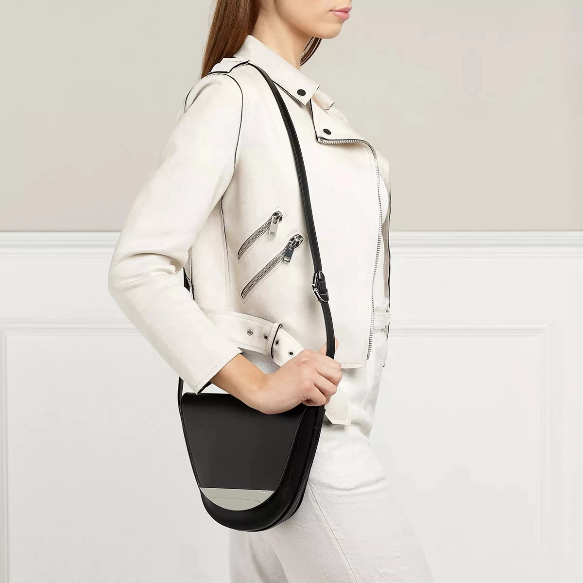 Coccinelle Josephine Calf Hobo Bag Noir Saddle Bag – Bild 2