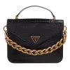 Guess Retour Top Handle Flap Black Satchel