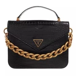 Guess Retour Top Handle Flap Black Satchel