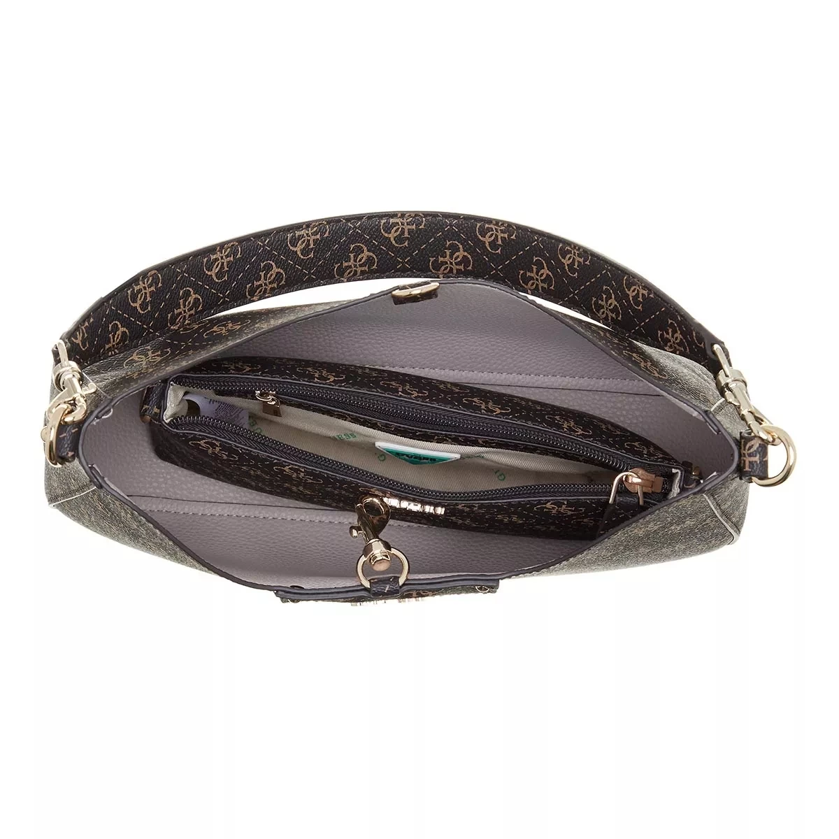 Guess Eco Brenton Hobo Brown Logo Hobo Bag – Bild 6