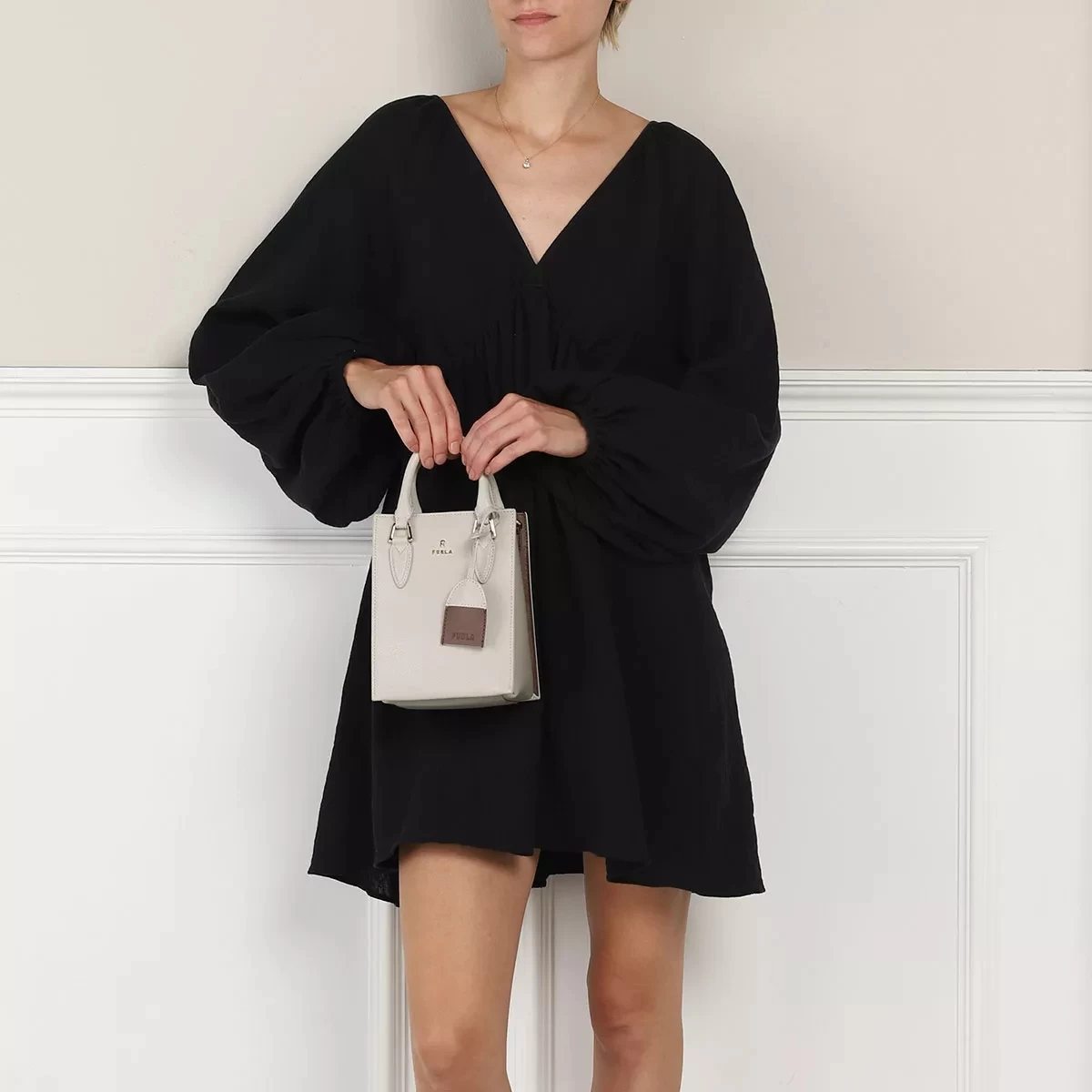 FURLA MAGNOLIA MINI TOTE Perla Marmo Praline Minitasche – Bild 2