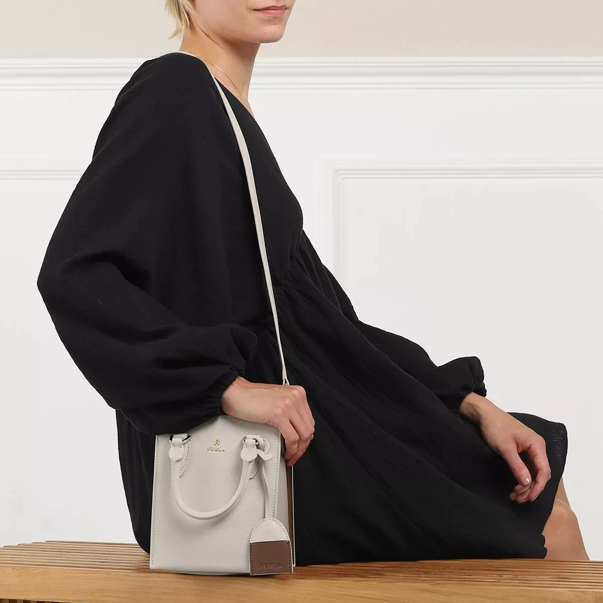 FURLA MAGNOLIA MINI TOTE Perla Marmo Praline Minitasche – Bild 3