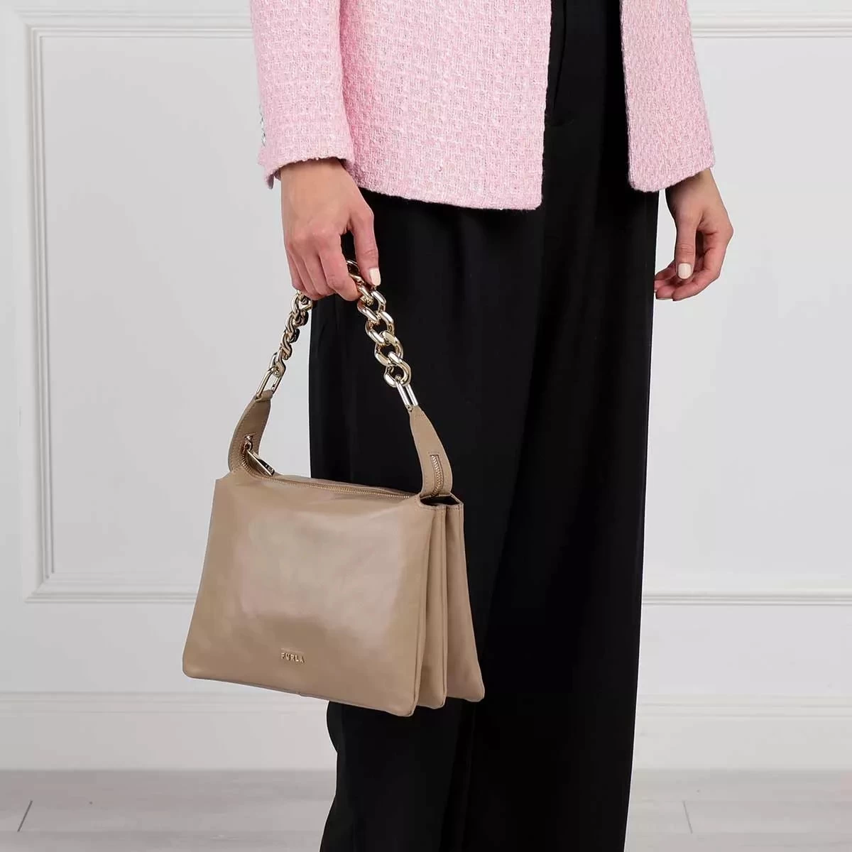 Furla Piuma Shoulder Bag S Greige Hobo Bag – Bild 2