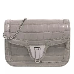 Coccinelle Marvin Twist Croco Shiny Soft Stone Crossbody Bag