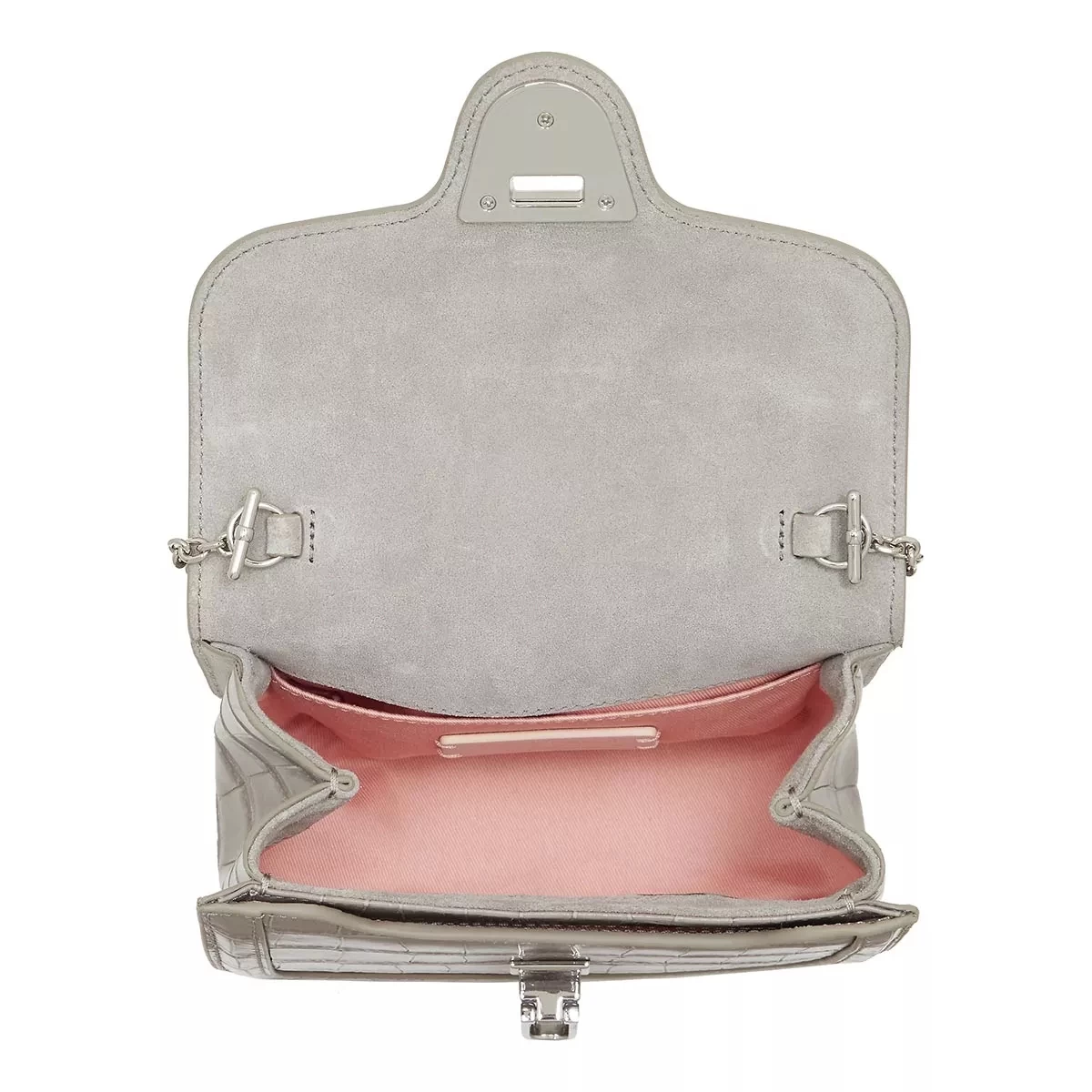 Coccinelle Marvin Twist Croco Shiny Soft Stone Crossbody Bag – Bild 5