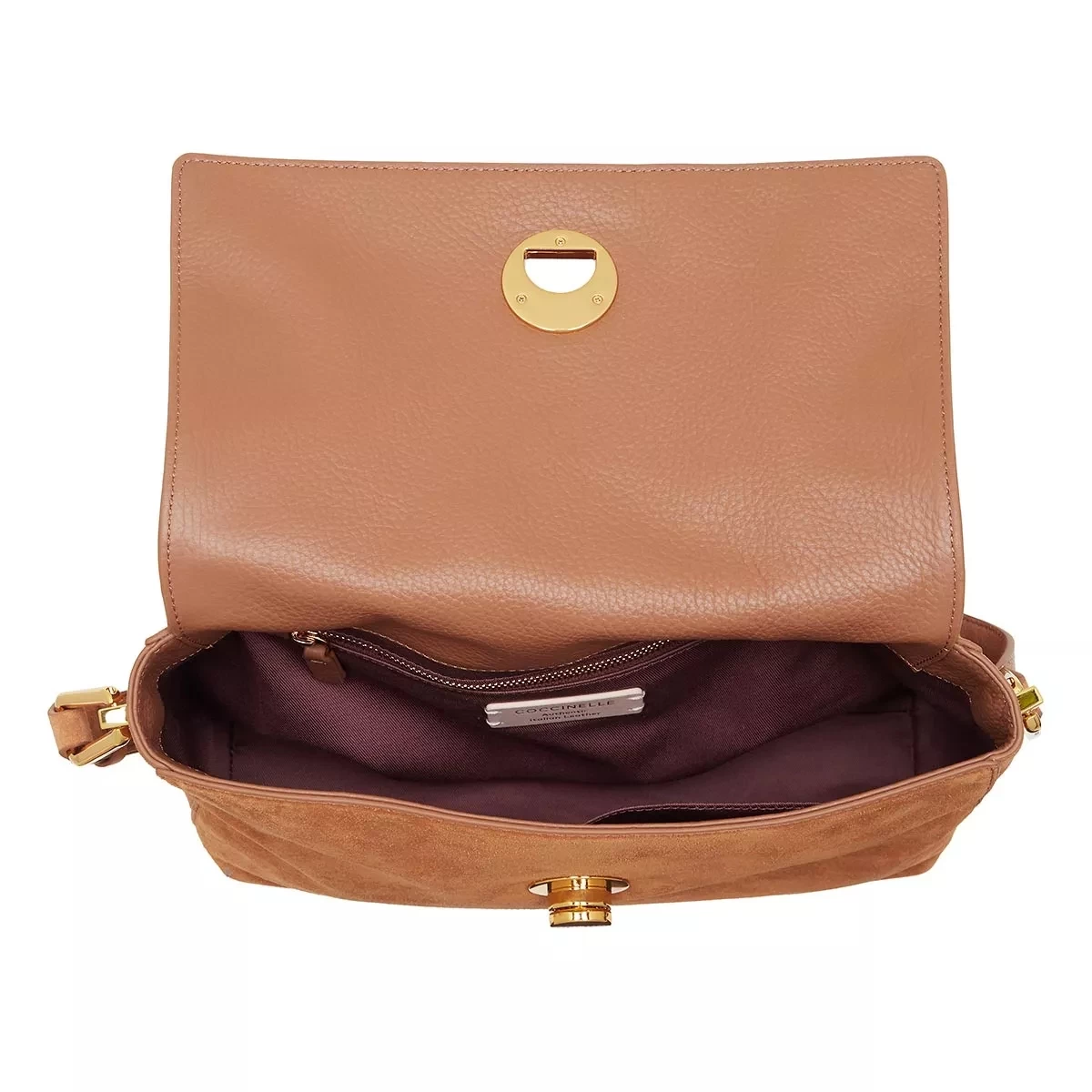 Coccinelle Liya Suede Crossbody Bag Caramel/Caramel Crossbody Bag – Bild 5