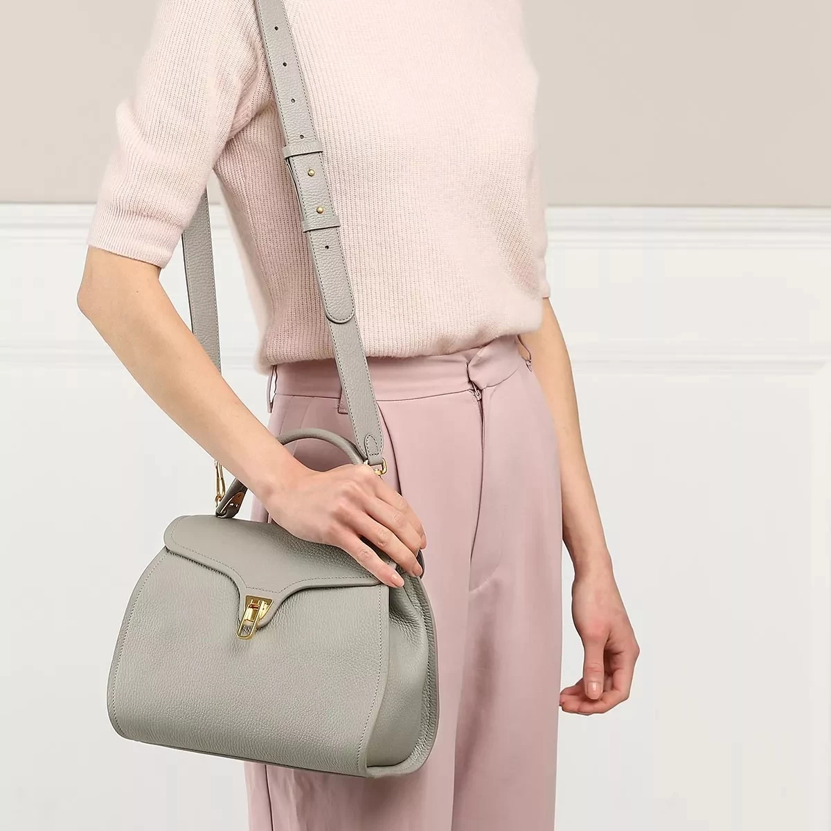 Coccinelle Marvin Satchel Bag Stone Crossbody Bag – Bild 3