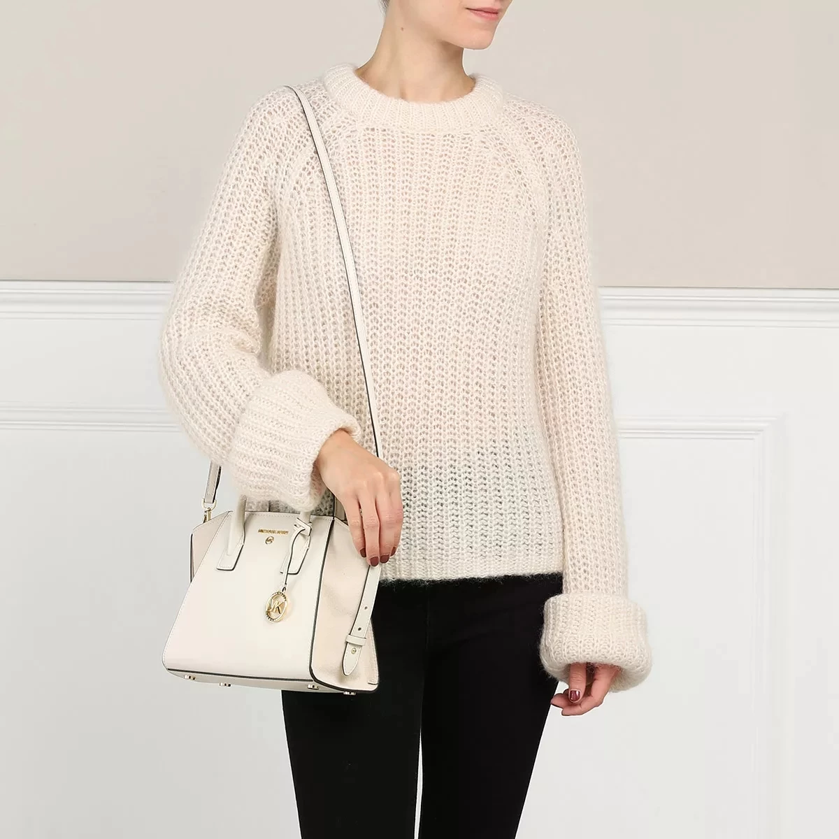 MICHAEL Michael Kors Small Satchel Lt Cream Tote – Bild 3