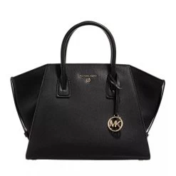 MICHAEL Michael Kors Large Top-Zip Satchel Black Tote