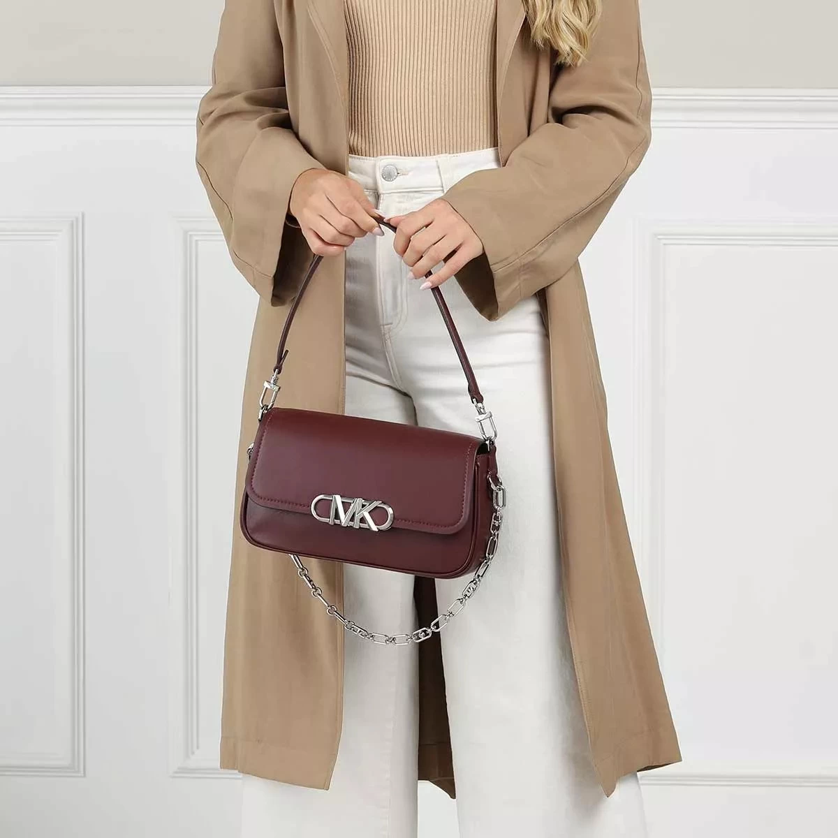 MICHAEL Michael Kors Medium Pouchette Shoulder Merlot Pochette – Bild 2