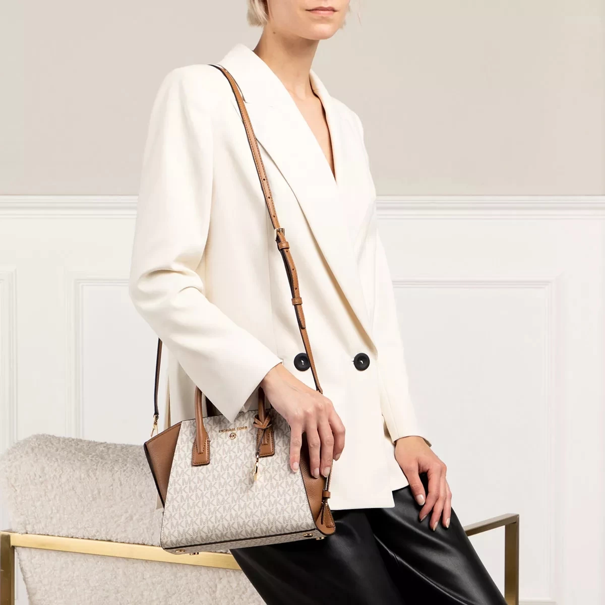 MICHAEL Michael Kors Small Satchel Vanilla Acrn Tote – Bild 3