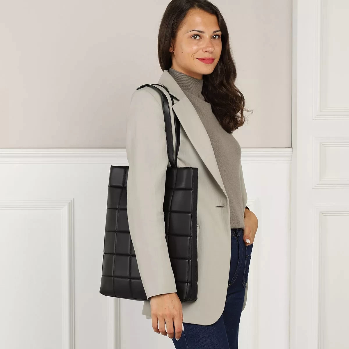 LOVE MOSCHINO Borsa Soft Padding Pu Nero Shopper – Bild 2