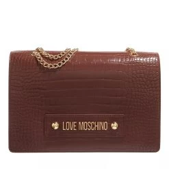 LOVE MOSCHINO Borsa Big Logo Croco Pu Marrone Crossbody Bag