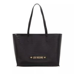 LOVE MOSCHINO Borsa Big Logo Croco Pu Nero Shopper