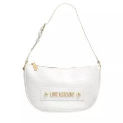 LOVE MOSCHINO Borsa Big Logo Croco Pu Offwhite Hobo Bag