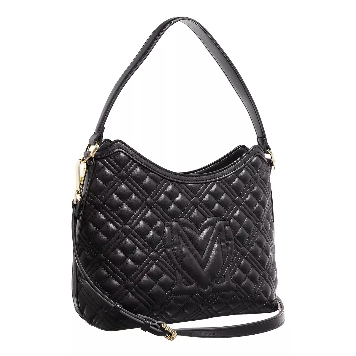LOVE MOSCHINO Borsa Quilted Pu Nero Hobo Bag – Bild 4