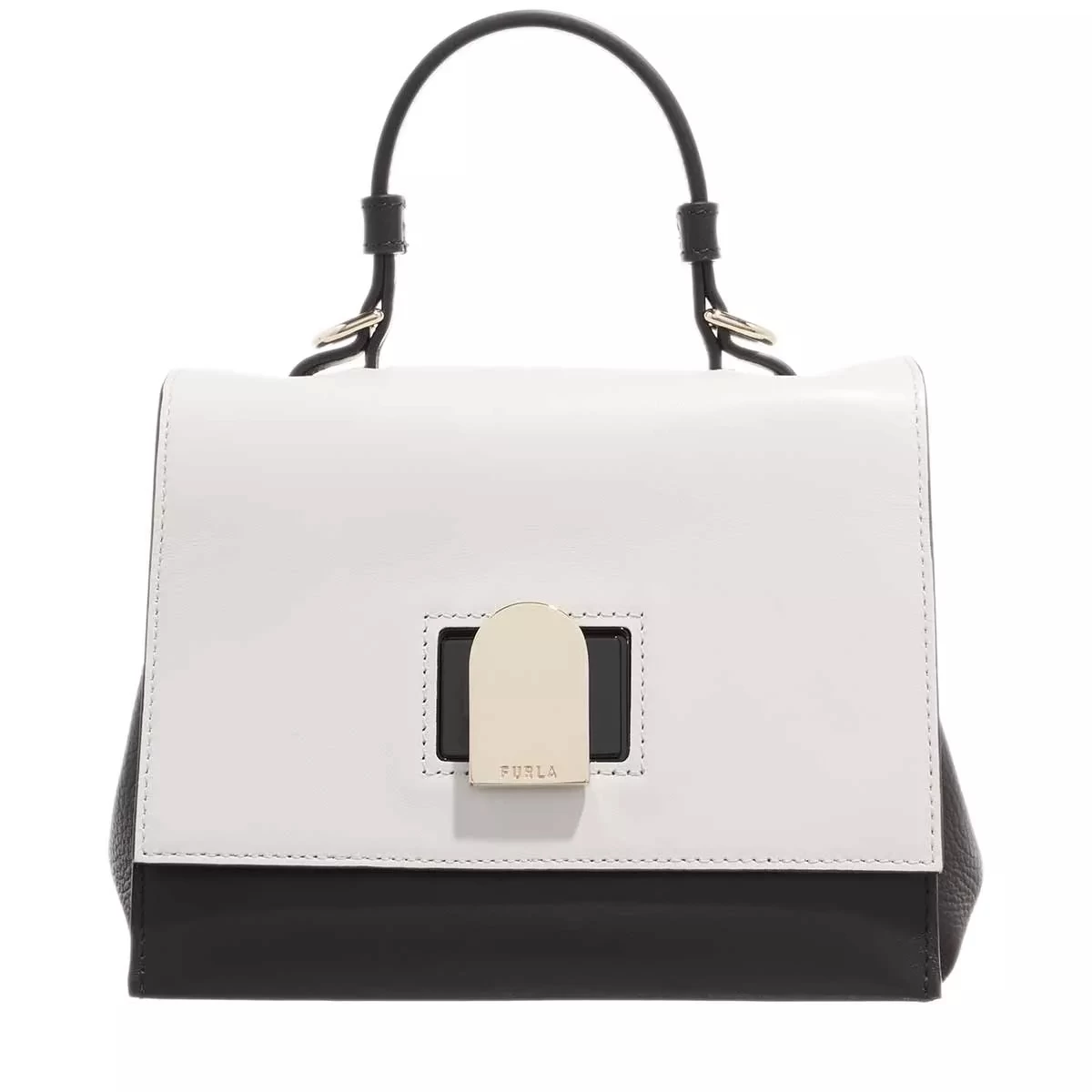 FURLA EMMA MINI TOP HANDLE Nero/Marshmallow Satchel