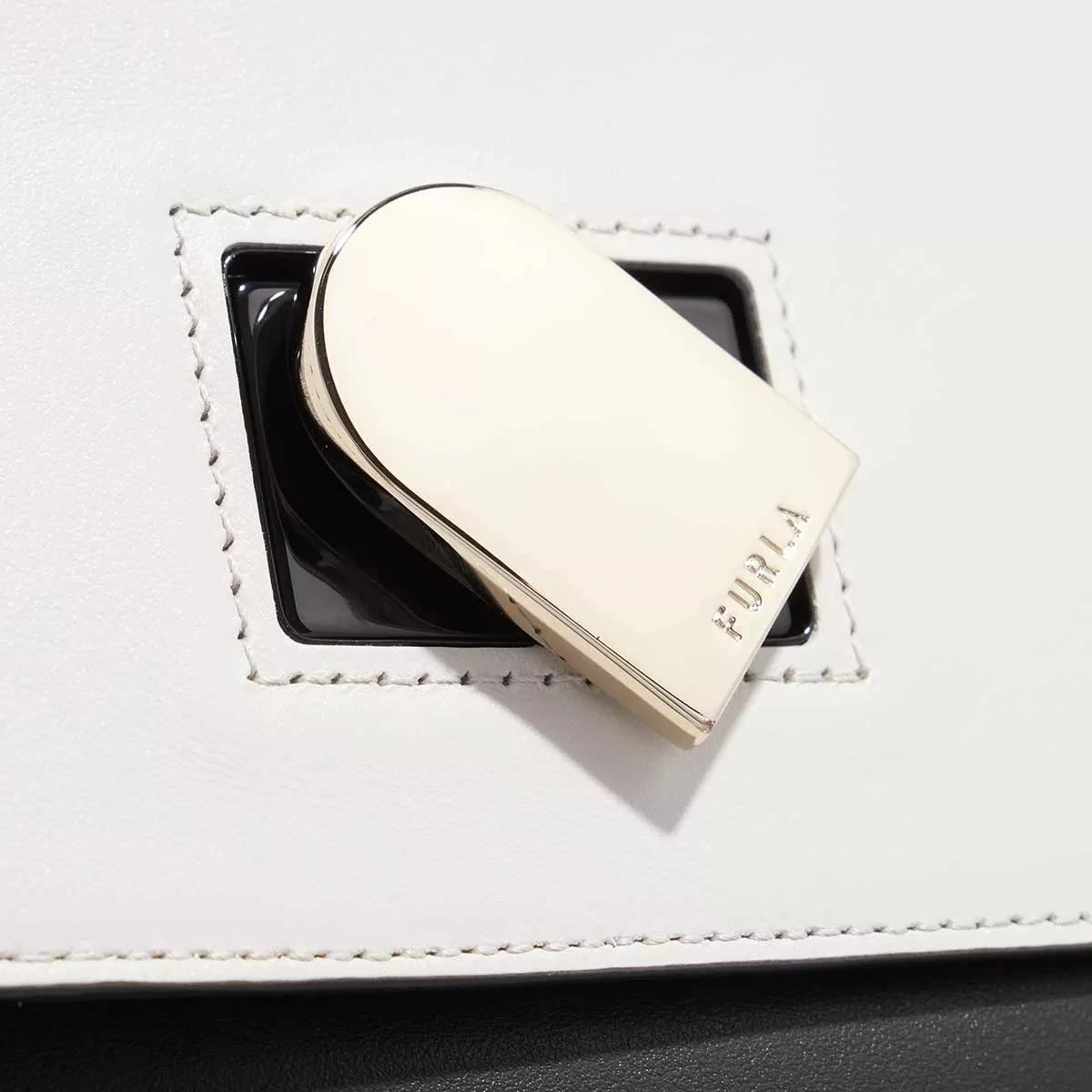 FURLA EMMA MINI TOP HANDLE Nero/Marshmallow Satchel – Bild 5