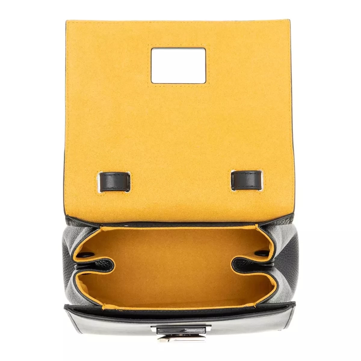 FURLA EMMA MINI TOP HANDLE Nero/Marshmallow Satchel – Bild 6