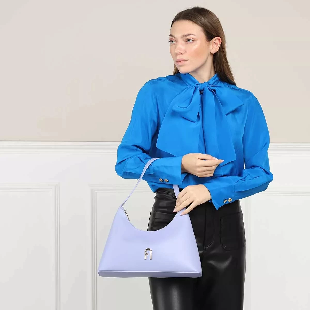 FURLA DIAMANTE S SHOULDER BAG Lilas Hobo Bag – Bild 2