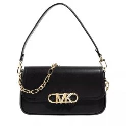 MICHAEL Michael Kors Parker Medium Convertible Pouchette Shoulder Black Satchel